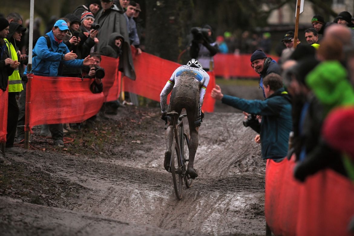 This is all his rivals saw of Mathieu van der Poel in Namur