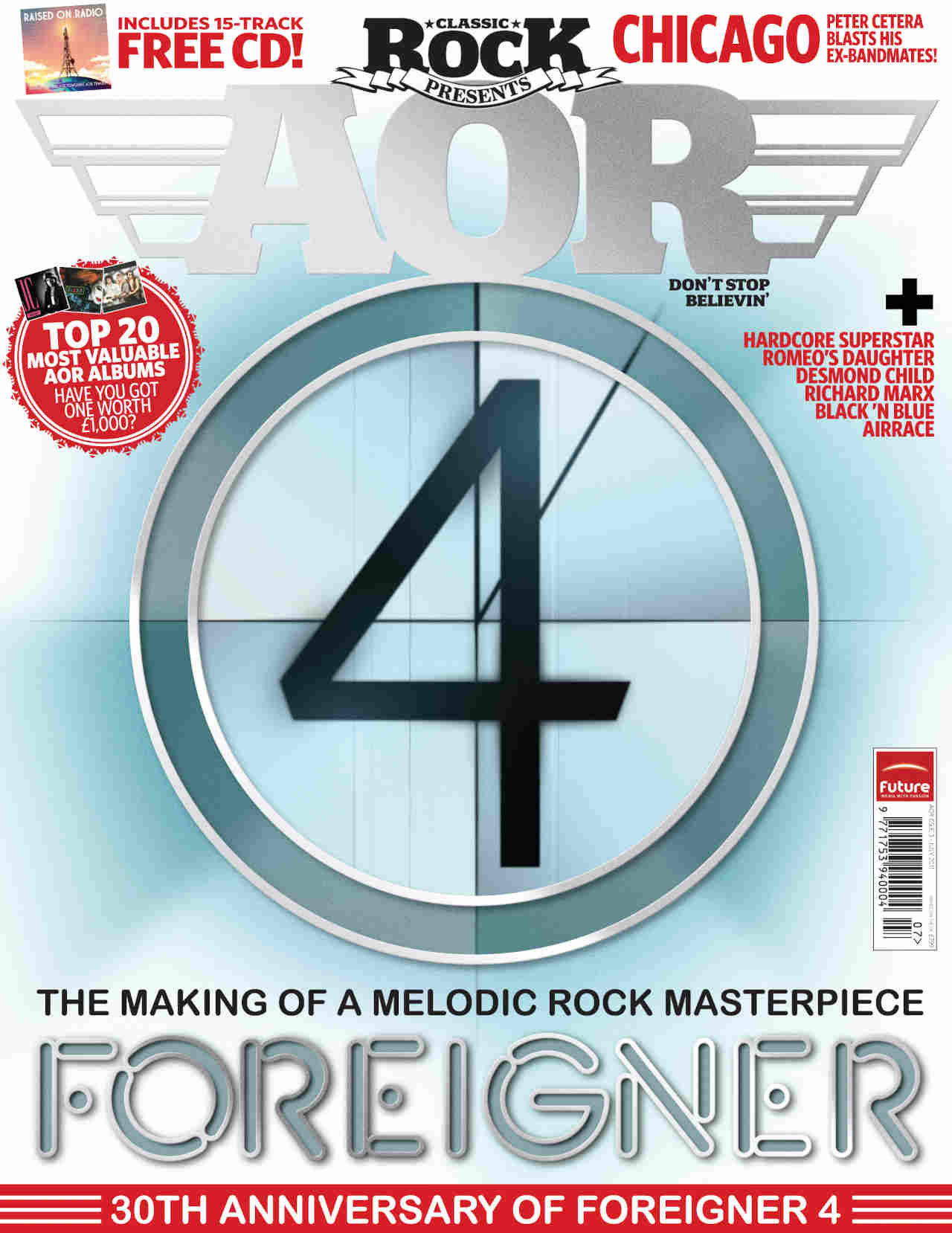 The cover of Classic Rock Presents AOR issue 3 featuring Foreigner’s Foreigner 4 album