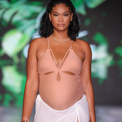 Chanel Iman walks the runway for Cupshe during Miami Swim Week - The Shows at SLS South Beach on July 07, 2023 in Miami Beach, Florida