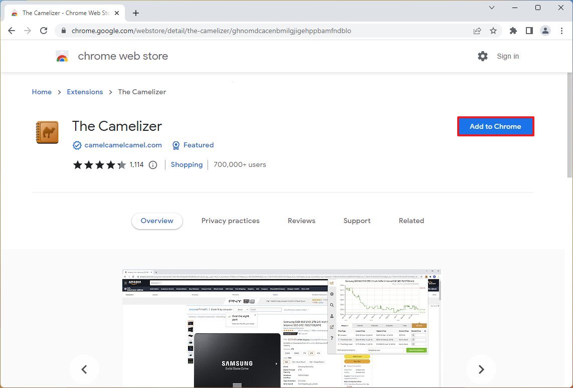 Chrome установить The Camelizer
