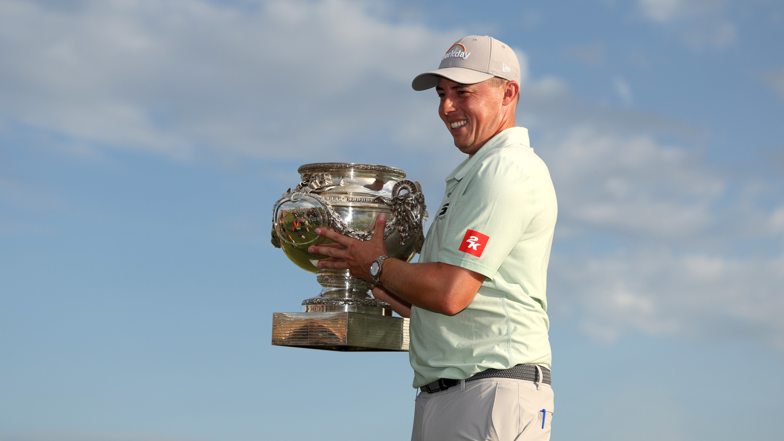 Matt Fitzpatrick holds the Open de France trophy