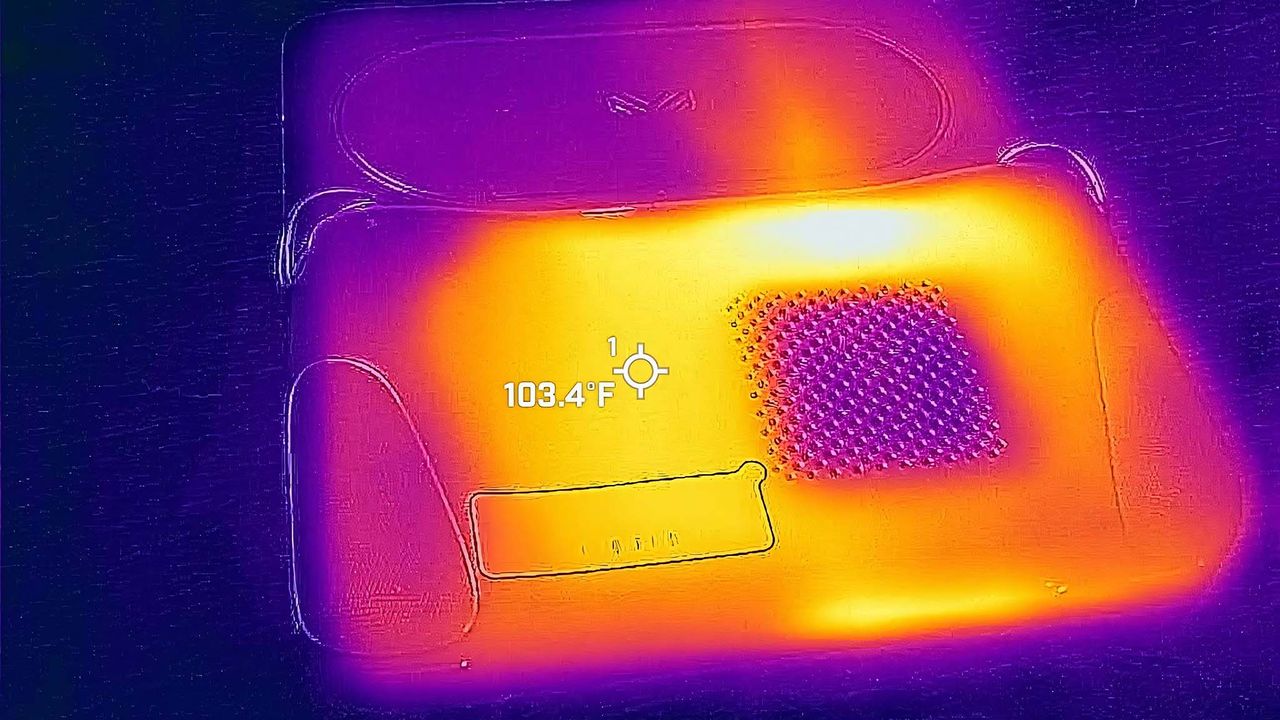 AYANEO Flip DS thermals: Back side.
