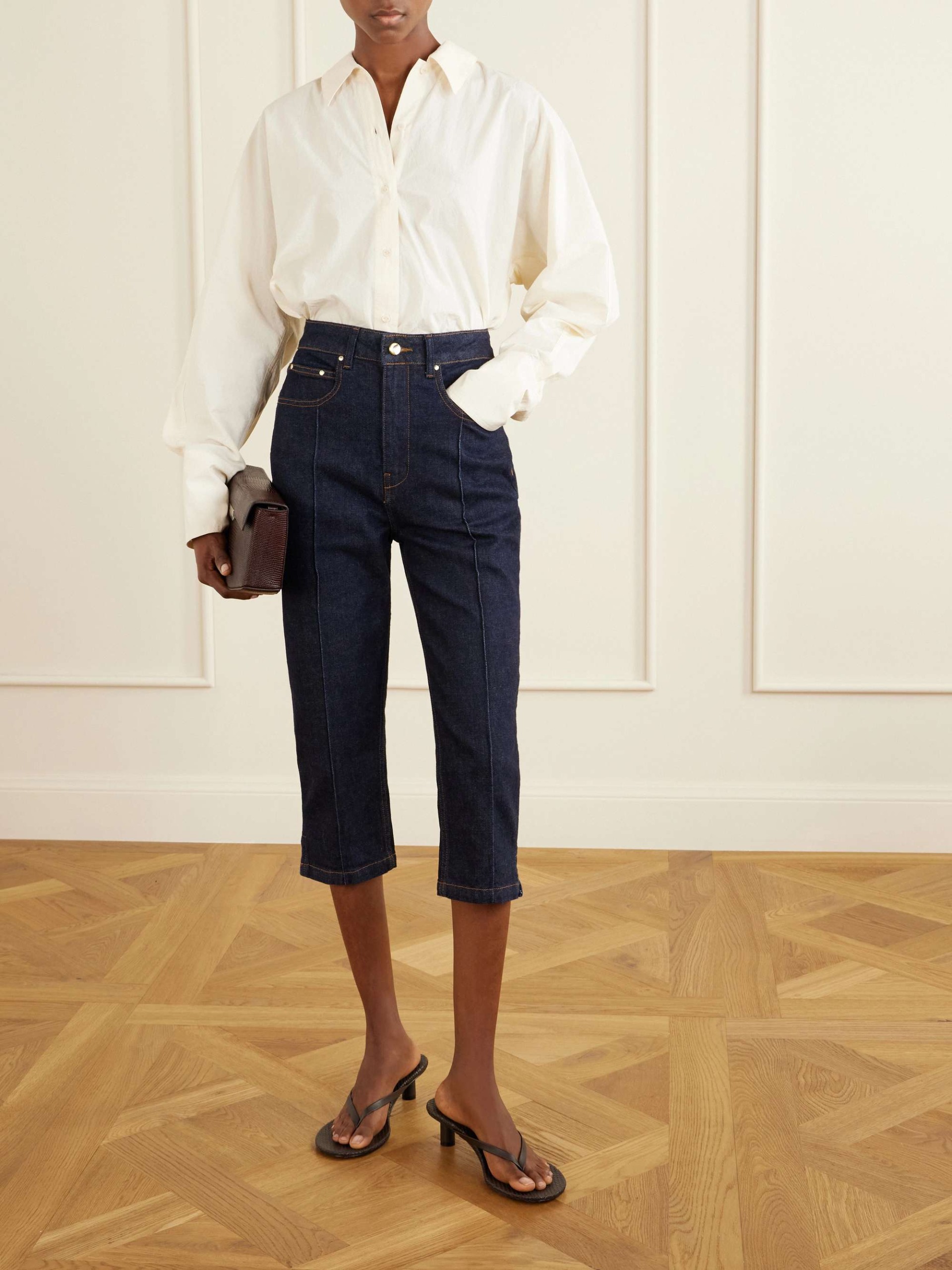 Russet Stretch Slim-Leg Capri Jeans