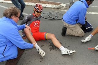 Selander crash ,Paris-Roubaix 2010