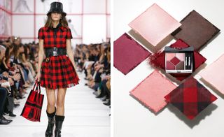 Dior 879 Rouge Trafalger Couleurs Couture Palettes next to Dior AW19 womenswear