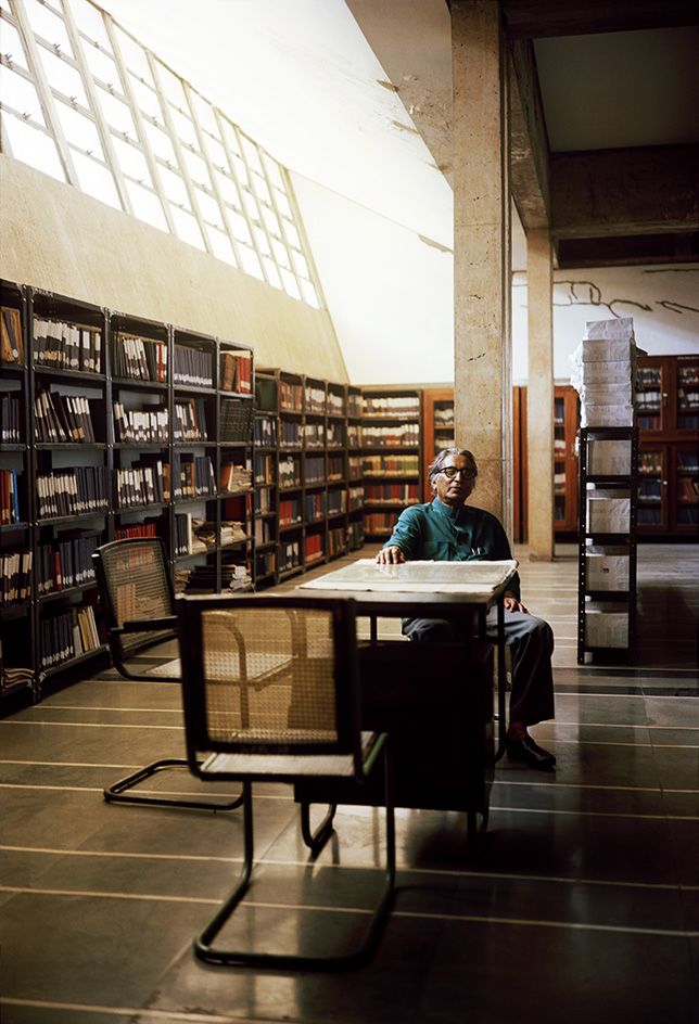 Balkrishna V Doshi in School of Indology library