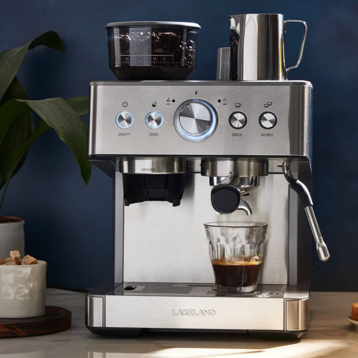 Lakeland espresso machines on a countertop 