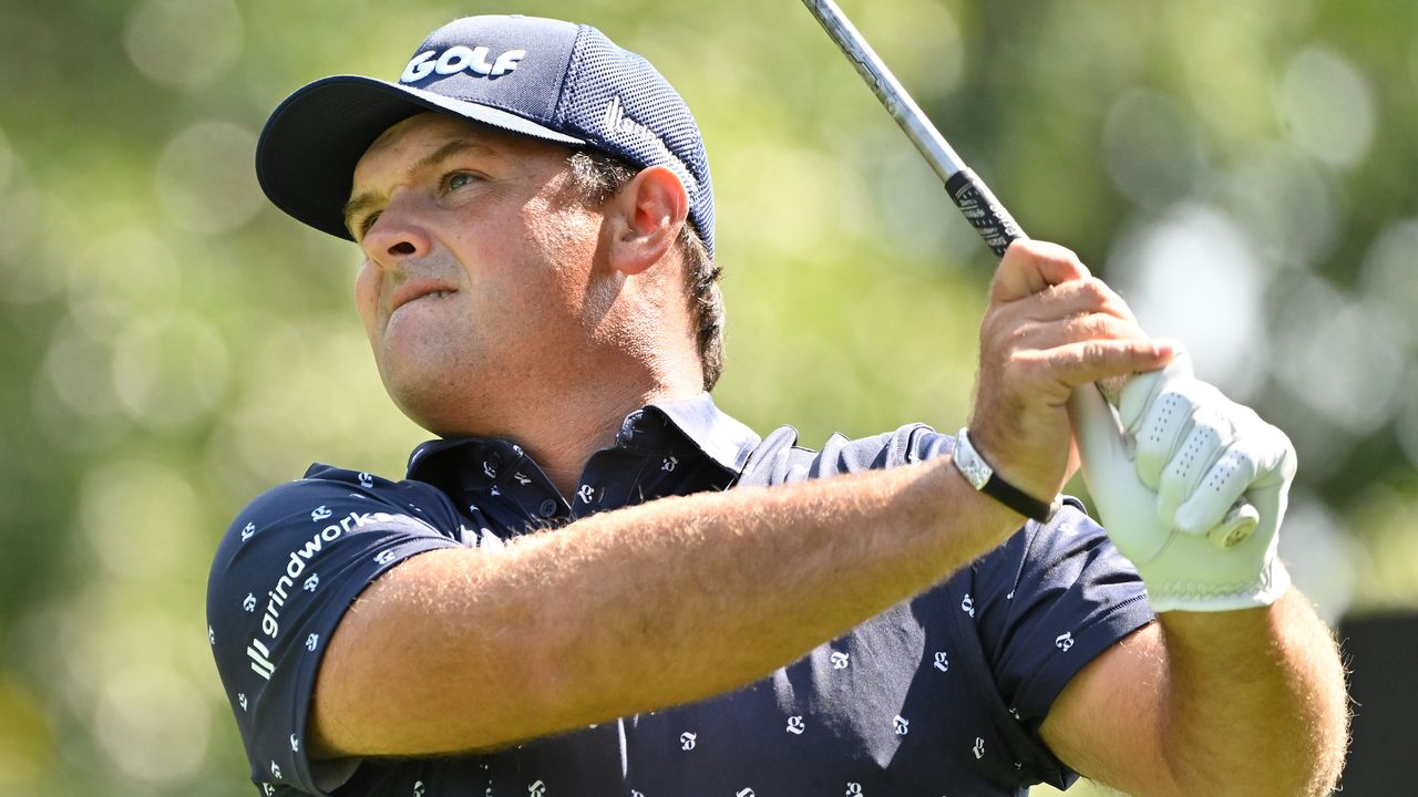 Patrick Reed takes a shot during the 2022 LIV Golf Chicago event