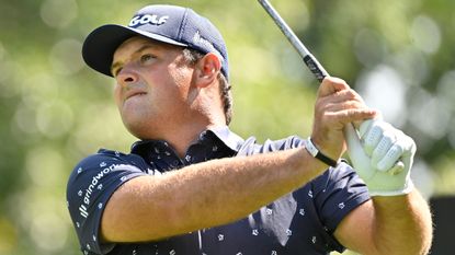 Patrick Reed takes a shot during the 2022 LIV Golf Chicago event