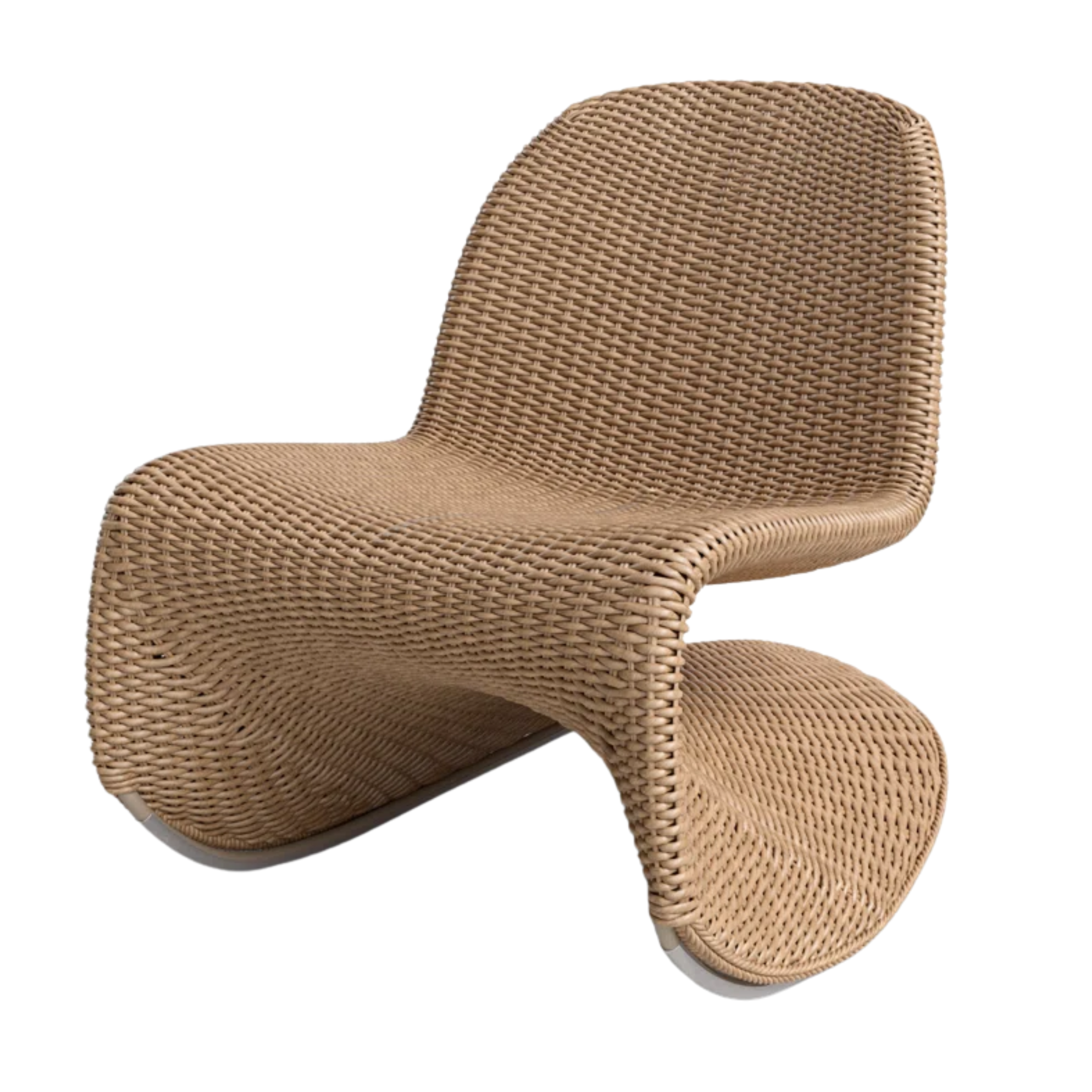 modern rocking chair with wicker detail