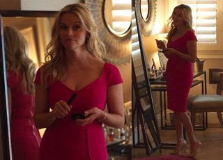 Big Little Lies Madeline wearing pink opening night play Casson dress Reese Witherspoon