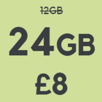 24GB data SIM only plan: £8 a month at Smarty