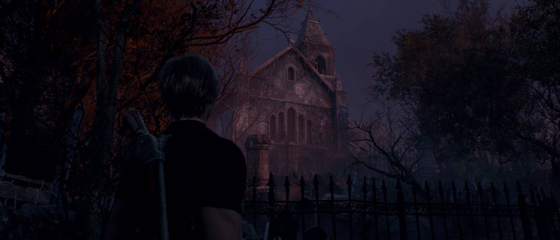 Leon approaches church in Resident Evil 4 for Nintendo Switch 2