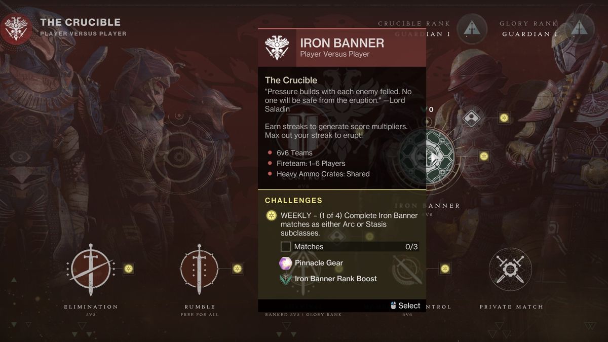 What is the Iron Banner daily challenge in Destiny 2? | PC Gamer