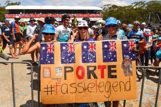 There was plenty of support for Richie Porte on Willunga Hill for the final stage of the 2020 Tour Down Under