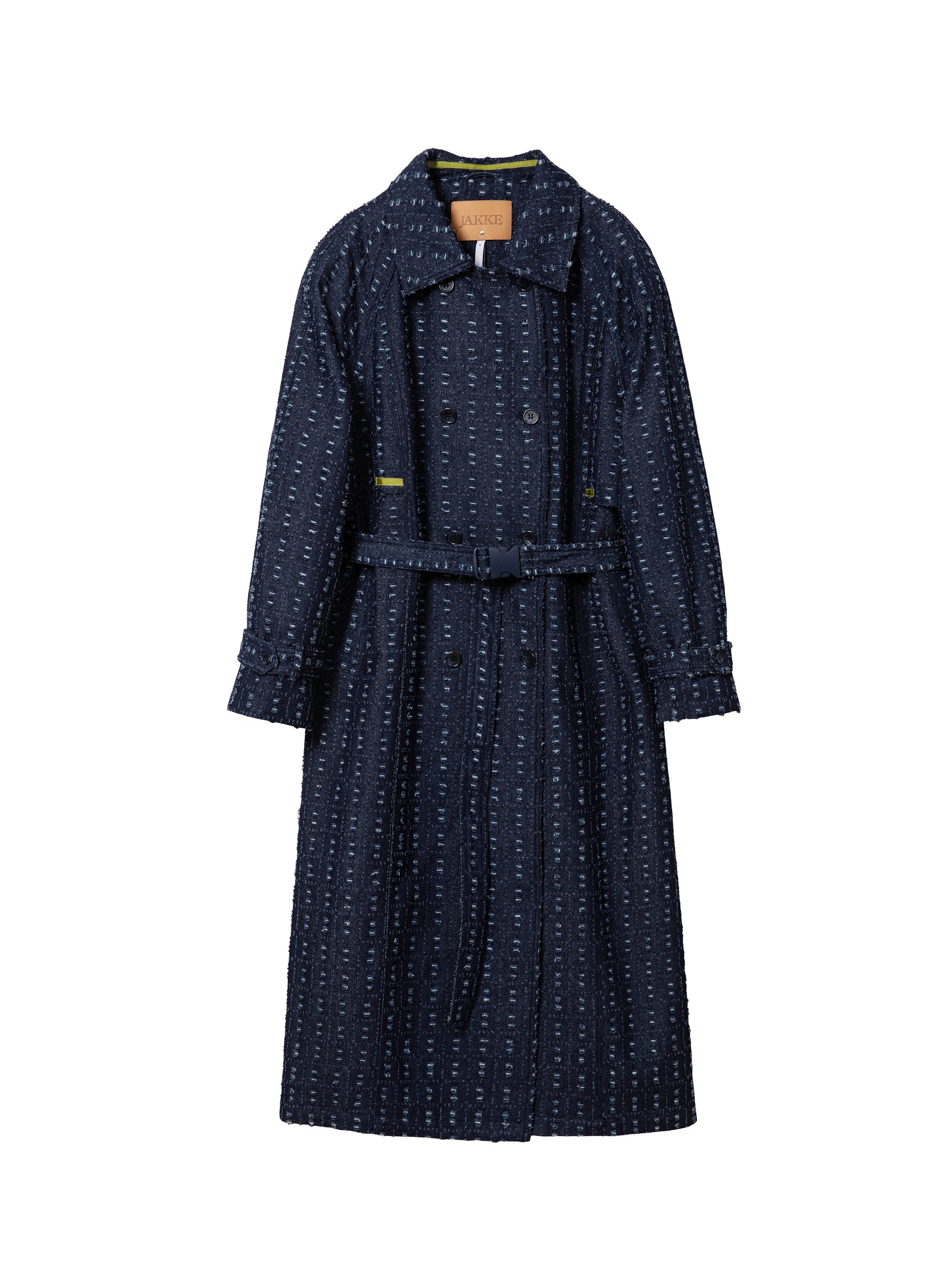 Milla Trench Coat - Distressed Blue Denim - Xs