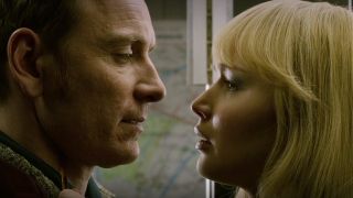 Michael Fassbender and Jennifer Lawrence as Magneto and Mystique