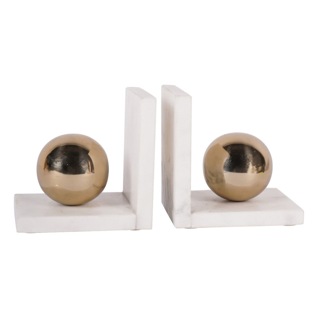 Genoa Bookends - White Marble