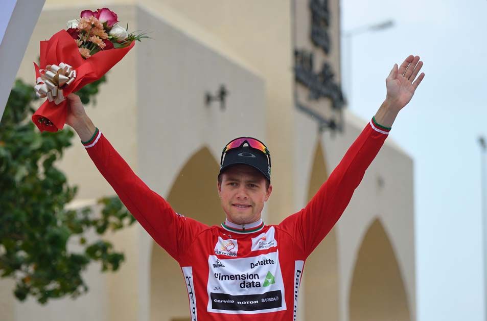 Edvald Boasson Hagen in the red jersey