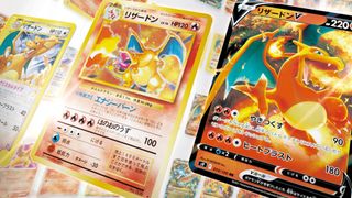 A selection of Charizard cards from the Pokemon TCG.