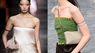 models wearing arm cuffs on the catwalk as one of the jewelry trends 2022
