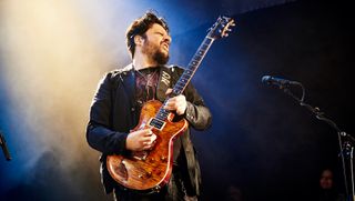 Doug Rappoport performs on stage as part of the blues rock supergroup Supersonic Blues Machine at the Notodden Blues Festival in Norway, on August 6, 2016