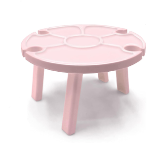 Pink portable wine table with legs