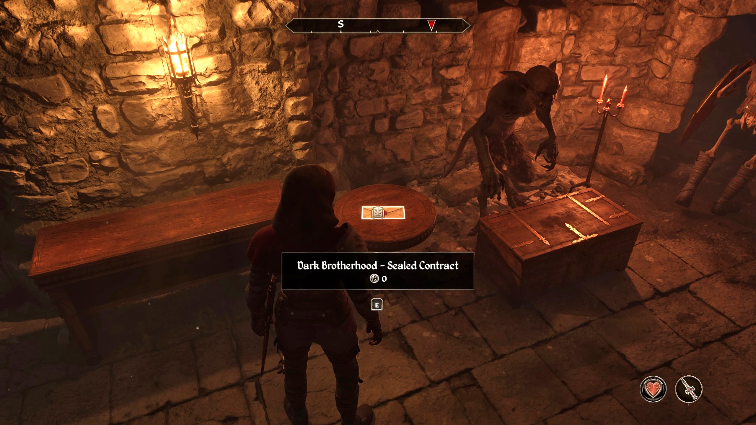 Picking up a contract in the Dark Brotherhood Infinitum mod.