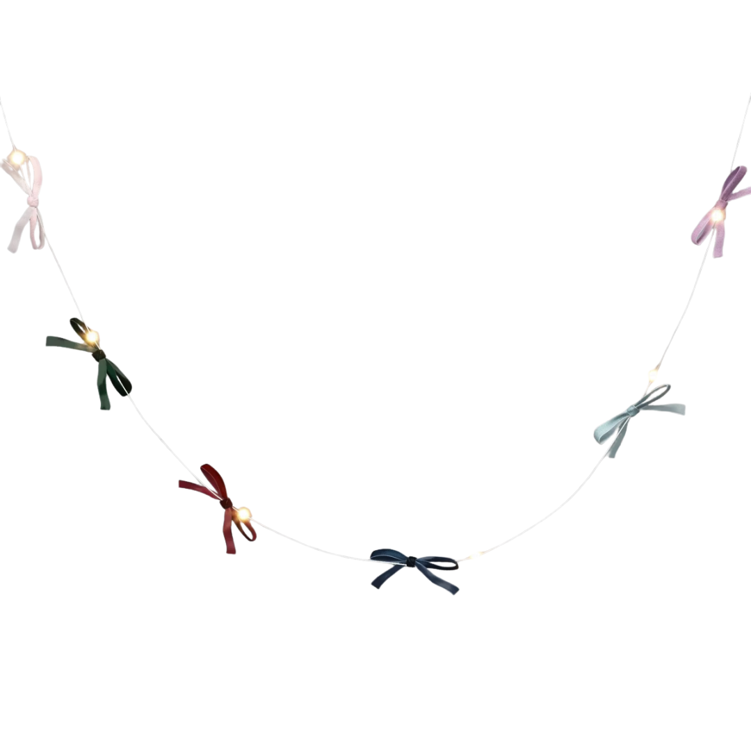 30ct Christmas Led Battery Operated Velvet Bow Dewdrop Lights Warm White With Silver Wire - Wondershopu0026#8482;