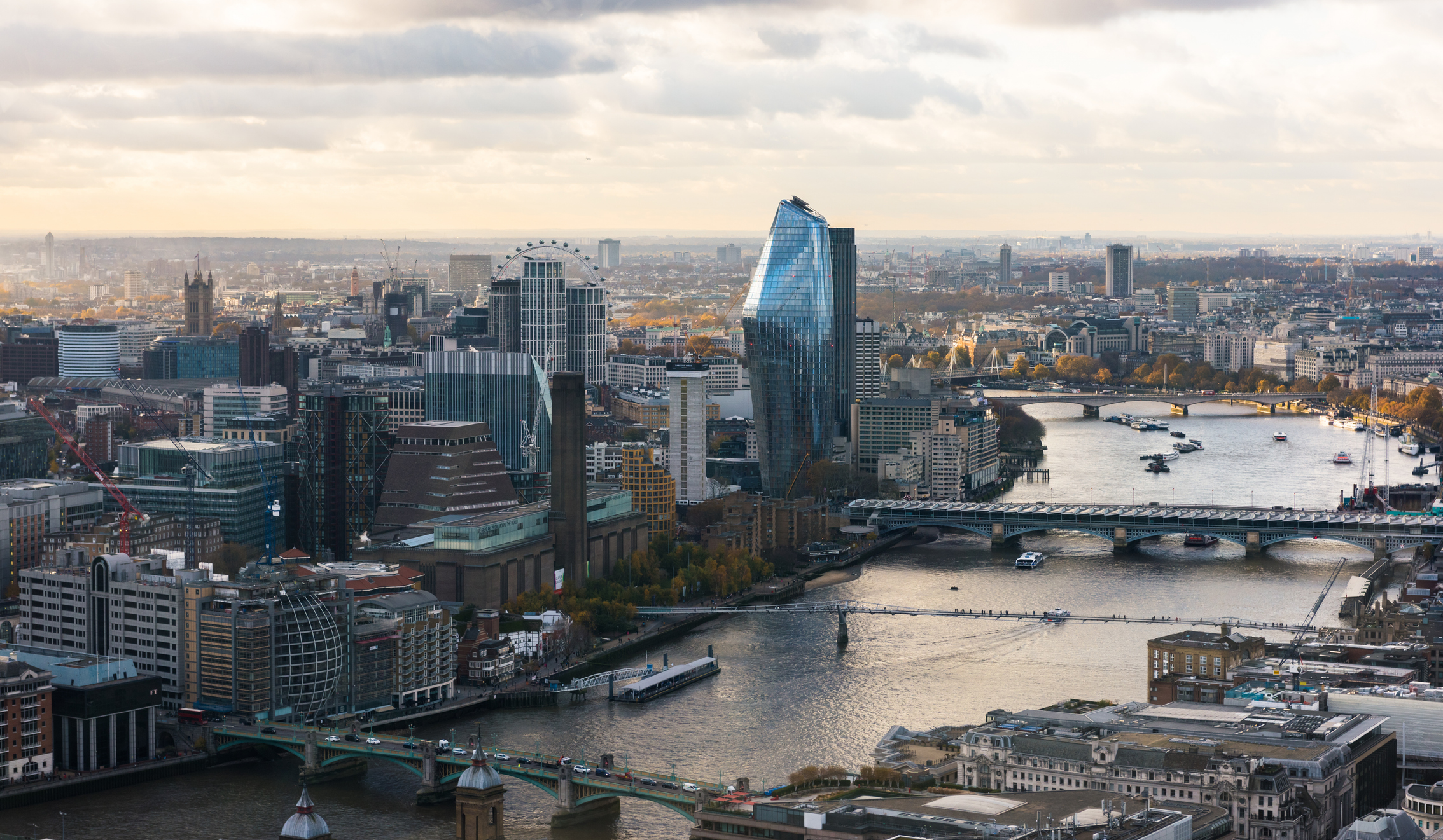 Aerial View Looking West Over the London Skyline