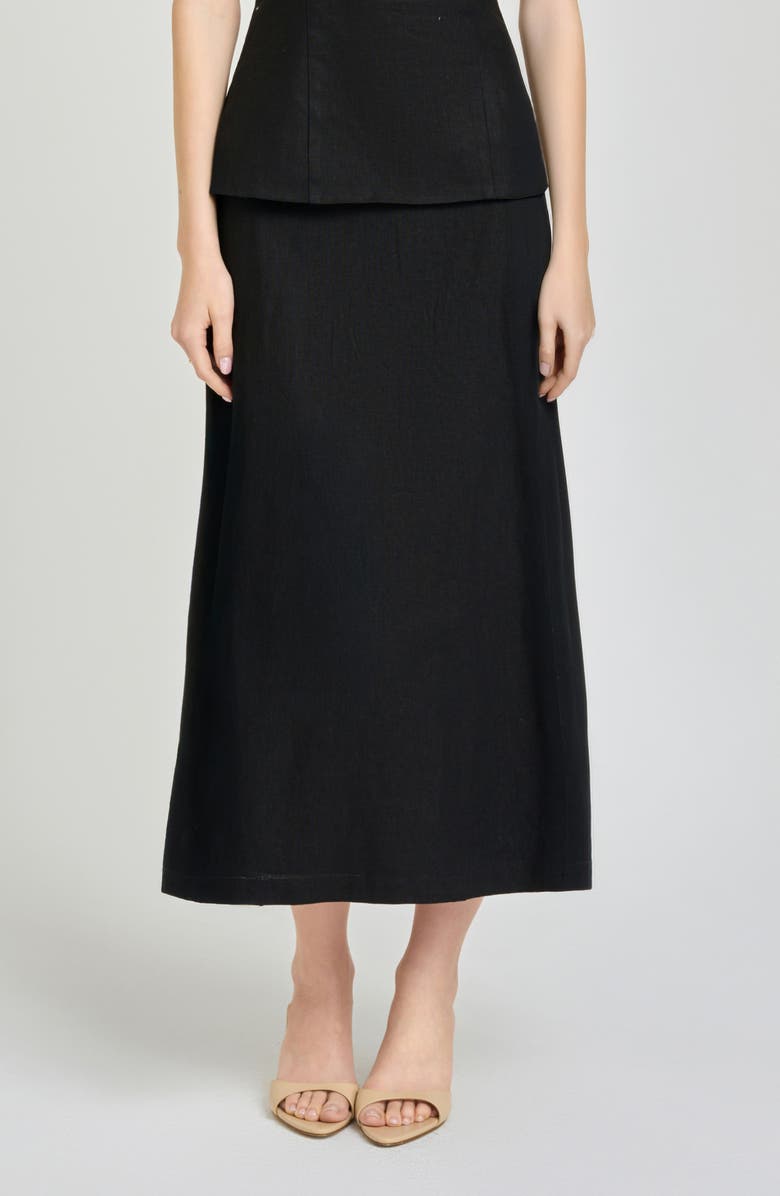X Hannah Lovey Porter Capri Linen Blend Midi Skirt