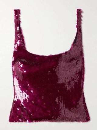 Hornet Sequined-Satin Tank