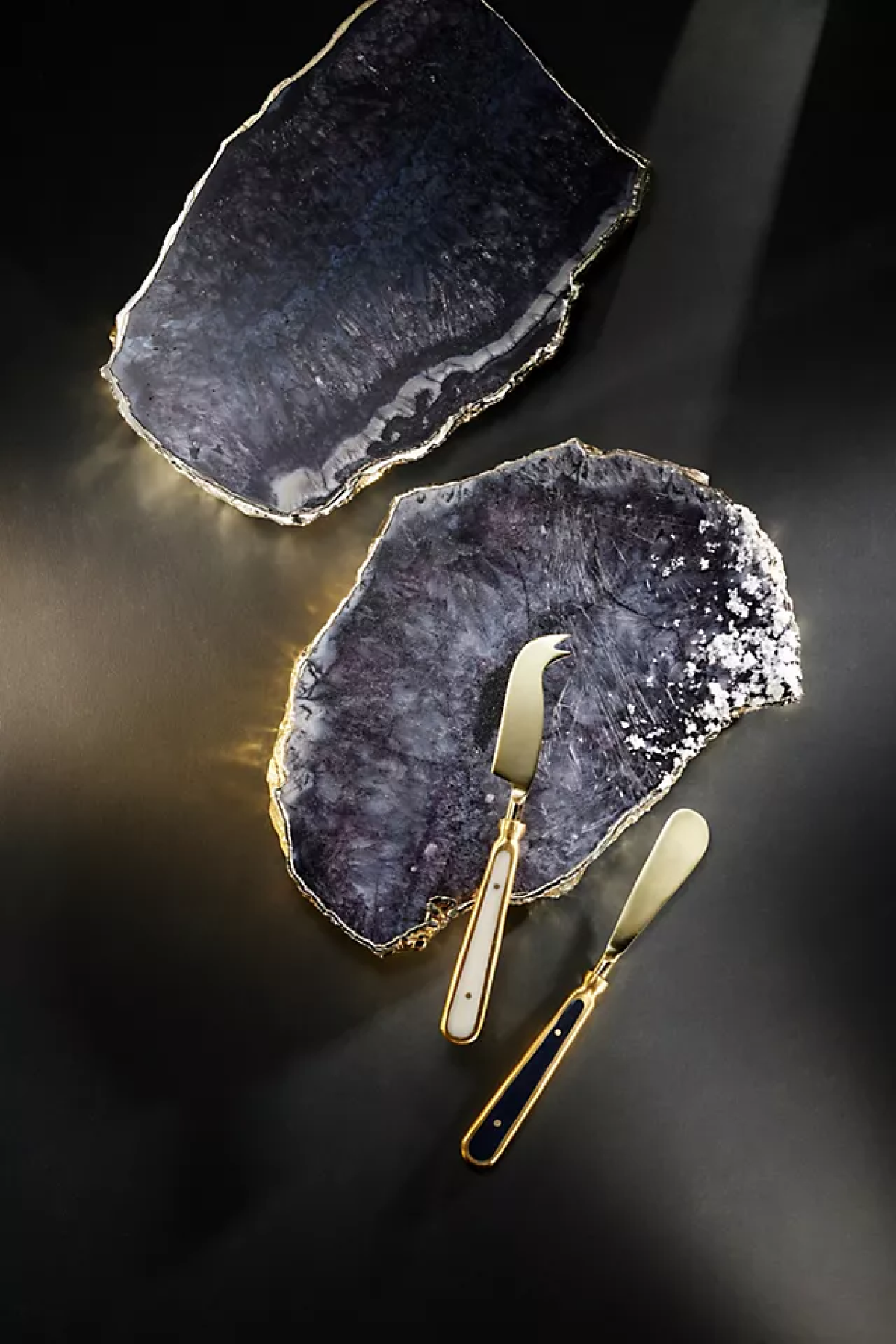 Anthropologie Gilded Agate Cheese Board