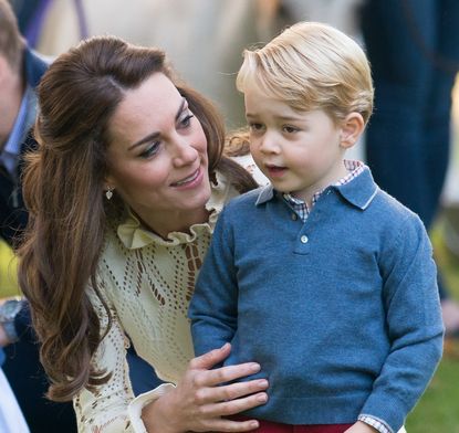 Kate Middleton and Prince George attend a children's party for Military families during the Royal Tour of Canada on September 29, 2016