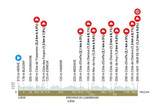 Map and profile for the 2023 Fleche Wallonne