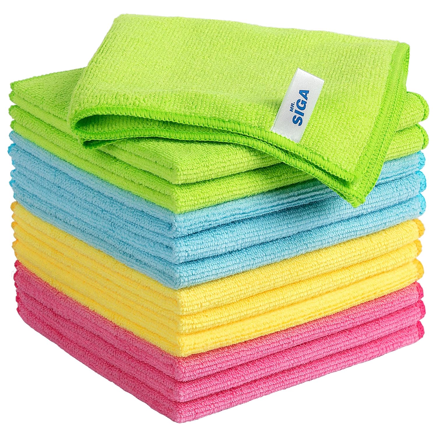 Mr.siga Microfiber Cleaning Cloth,pack of 12,size:12.6" X 12.6"