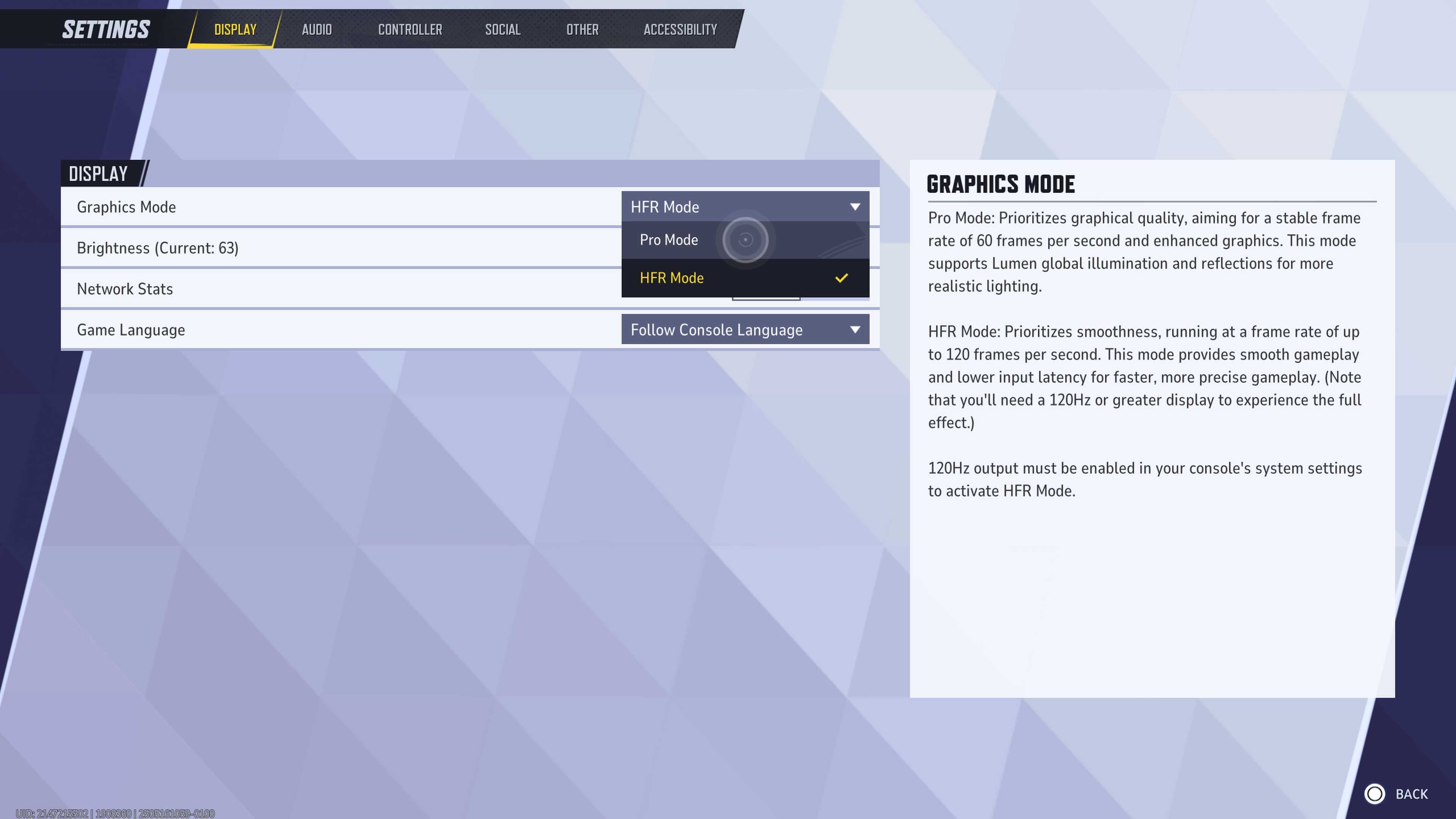 The Graphics settings menu in Marvel Rivals