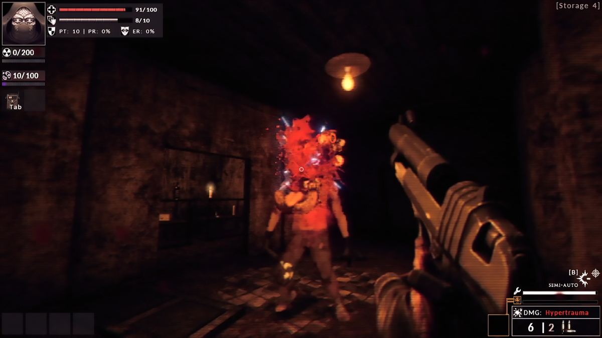 Divine Frequency screenshot showing disturbing action in dark, evil world.