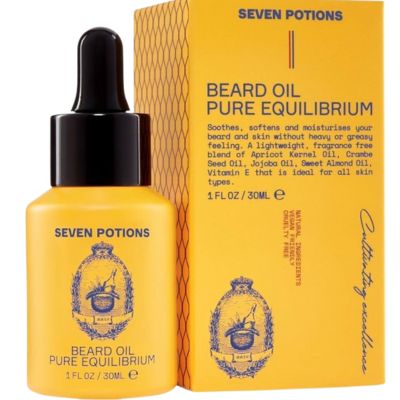 Seven Potions Natural Beard Oil for Men 1 Fl Oz / 30ml &amp;mdash; Fragrance Free &amp;amp; Unscented Beard Softener &amp;amp; Conditioner &amp;mdash; Vegan Conditioning Oil That Helps Prevent Itch &amp;amp; Dandruff (pure Equilibrium)