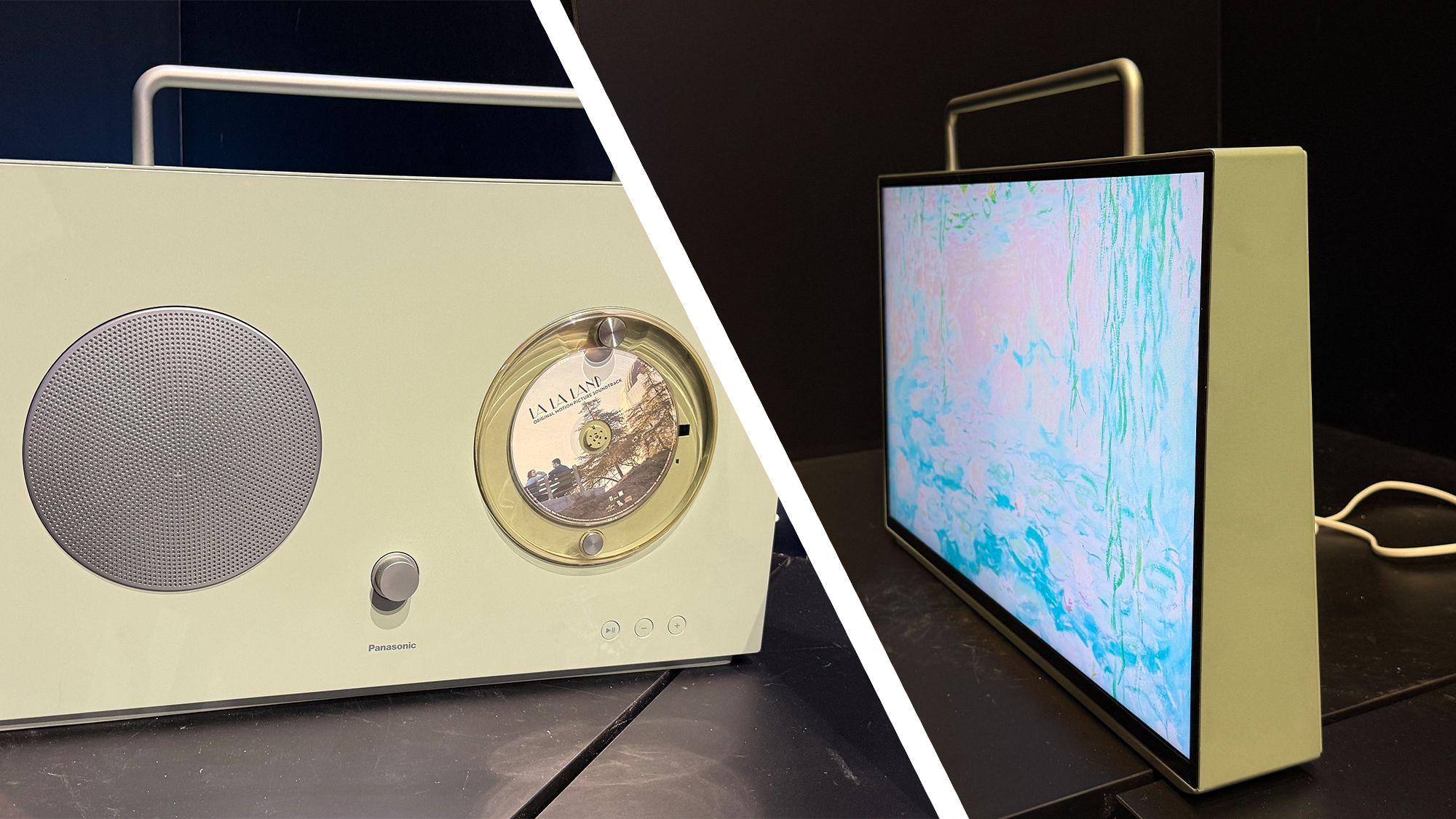 Panasonic menggabungkan TV portabel dengan pemutar CD, dan saya sangat terpesona olehnya