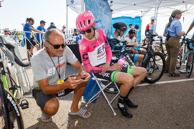 Alex Howes of the United States and Team EF Education First-Drapac P/B Cannondale before the start of the prologue on August 6, 2018 in St. George, Utah.