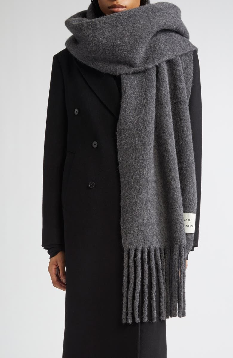 Santo Large Baby Alpaca Blend Fringe Scarf
