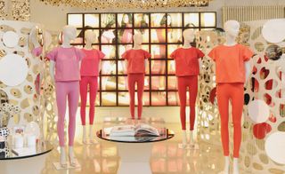 Mannequins dressed in a contemporary capsule collection