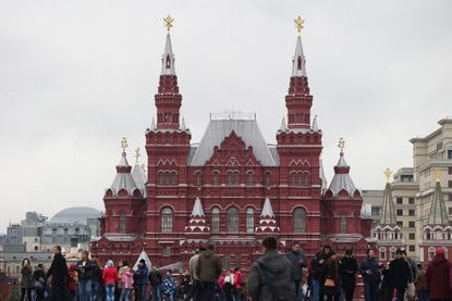 Tourists in Moscow's Red Square.