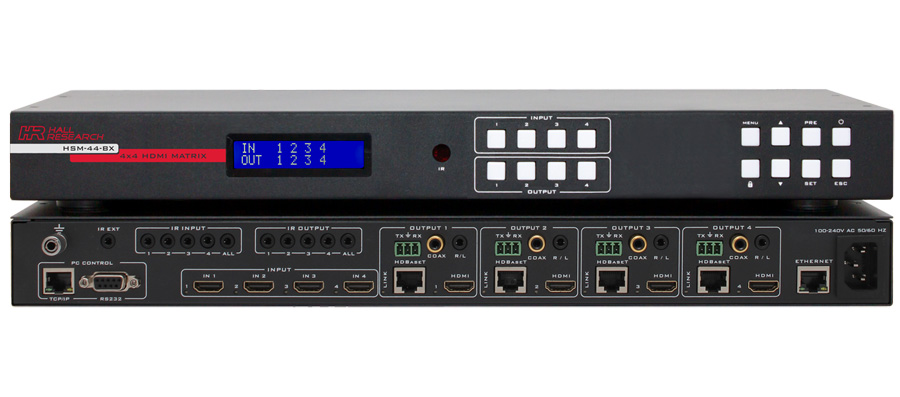 Hall Research Launches HSM 44 BX HDMI Matrix Switch