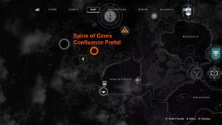 destiny 2 dreaming city the confluence spine of ceres portal entrance map
