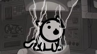 A screenshot of a cat getting electrocuted in the game Mewgenics