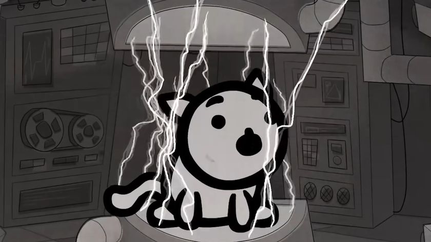 A screenshot of a cat getting electrocuted in the game Mewgenics