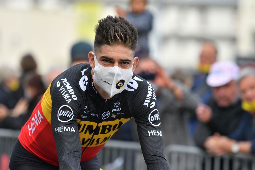 Belgian Wout Van Aert of Team JumboVisma pictured during the presentation of the teams participating in the 108th edition of the Tour de France cycling race in Brest France Thursday 24 June 2021 This years Tour de France is taking place from 26 June to 18 July 2021BELGA PHOTO DAVID STOCKMAN Photo by DAVID STOCKMANBELGA MAGAFP via Getty Images