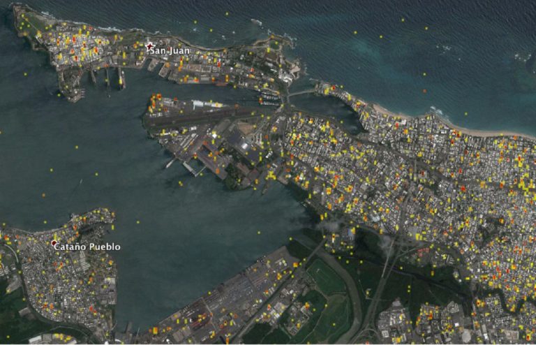 Damage Proxy Map for Puerto Rico after Maria